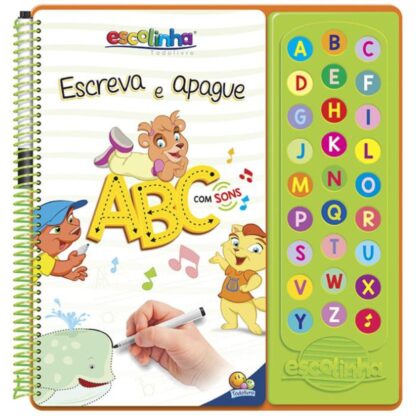 Livro escreva e apague abc com sons - Todolivro