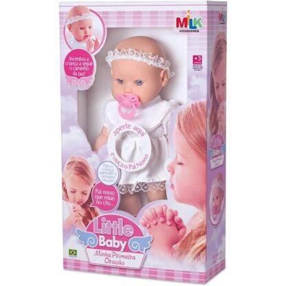 Boneca que reza little baby minha primeira oração - Milk