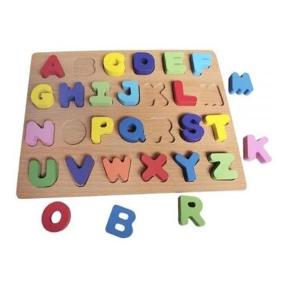 Painel encaixe divertido letras minúsculas de madeira - Toy mix