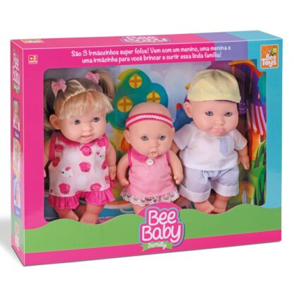 Bonecos bee baby family 3 irmãozinhos - Bee toys