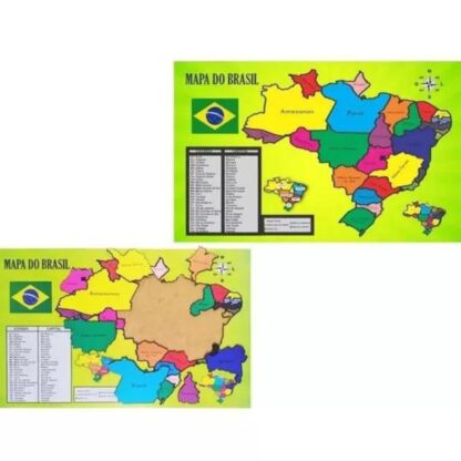 Jogo de encaixe mapa do Brasil estados painel de madeira - Conecta - Image 3