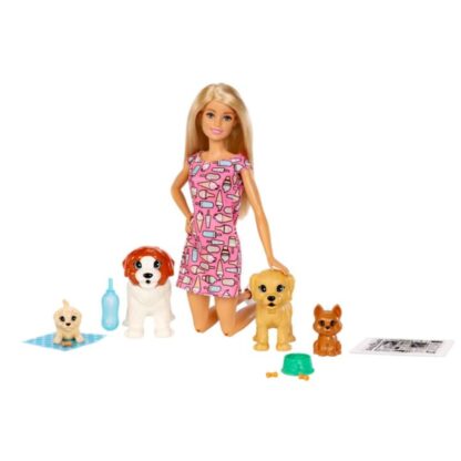 Barbie doggy daycare com cachorro que faz xixi e coco - Mattel