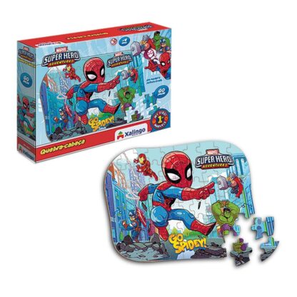 Quebra-cabeça 60 peças em madeira homem aranha adventures - Xalingo