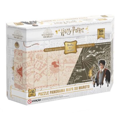 Quebra-cabeça panorama mapa do maroto Harry Potter brilha no escuro 500 peças - Grow