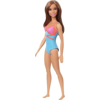 Boneca Barbie moda praia maiô azul loiro escuro - Mattel - Image 4