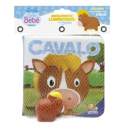 Livro de banho com cavalo que acende em contato com a água - Todolivro