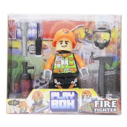 Boneco bombeiro play box Fire fighter - Well kids