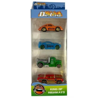 Coleção com 4 carrinhos Die-cast