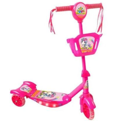 Patinete mini unicórnio com cestinho som e luz - Zoop