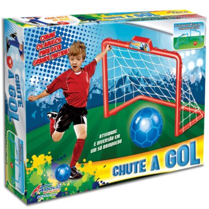 Futebol chute a gol traves de gol com bola - Apolo