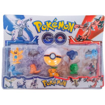 Cartela Pokémon Go 9 bonecos e 1 pokébola