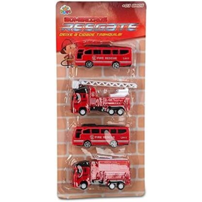 Cartela caminhão e ônibus bombeiros resgate - Up toys