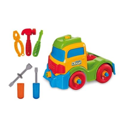 Brinquedo caminhão monta e desmonta com ferramentas  mãos a obra! - Usual