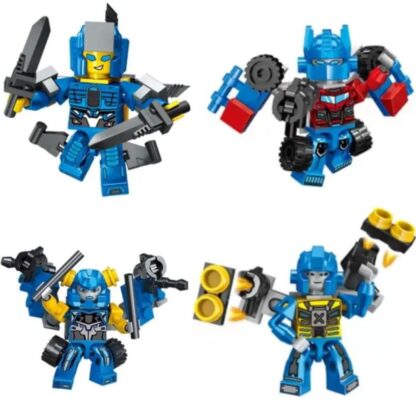 Blocos de encaixe robô autobot blue com lançador Play box sortidos unidade - Well kids