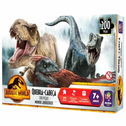 Quebra-cabeça dinossauro Jurassic World Mundo Jurássico 200 peças - Mimo