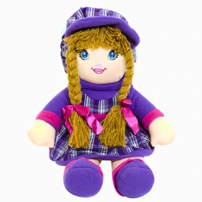 Boneca de pano vestido e chapéu roxo - Fofy