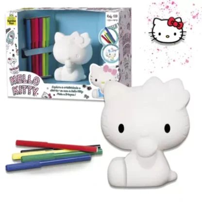 Brinquedo boneca Hello kitty para brincar e pintar canetas lavaveis - Samba toy