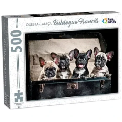 Quebra-cabeça Buldogue Frances 500 peças - Pais e Filhos