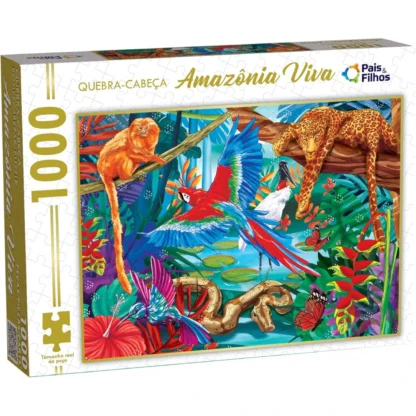 Quebra-cabeça Amazônia Viva 1000 peças - Pais e Filhos