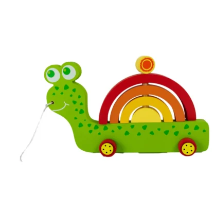 Brinquedo empilha encaixe caracol e puxa - Brinqmutti
