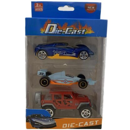 Brinquedo coleção com 3 carrinhos mini car Die-Cast sortidos