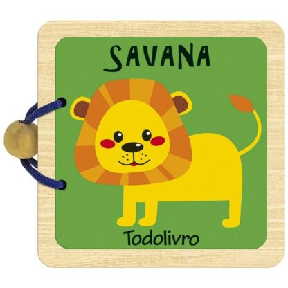 Livro de madeira Já sei falar! Savana - Todolivro