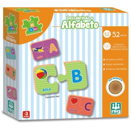 Descobrindo o alfabeto 52 peças de madeira - Nig