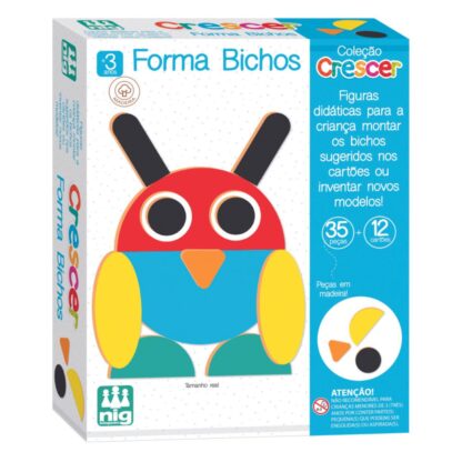 Brinquedo Formas Bichos  em madeira  - Nig