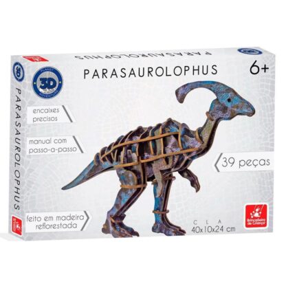 Quebra-cabeça 3D em madeira parasaurolophus - Brincadeira de criança