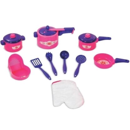 Kit de panelinhas com panela de pressão eu brinco de casinha arroz e feijão - Nig