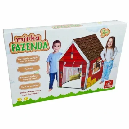 Brinquedo barraca minha fazenda com um travesseiro - Brincadeira de criança