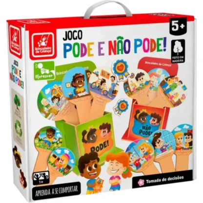 Jogo pode e não pode Montessori feito em madeira - Brincadeira de criança