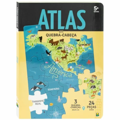 Livro quebra-cabeça Atlas - Todolivro