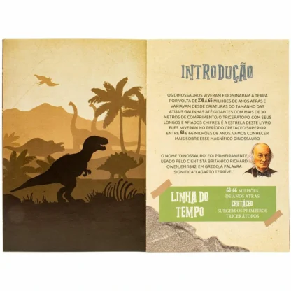 Livro Brinquedo Ilustrado Dinossauro minidinos Tricerátopo articulado - Todolivro - Image 2