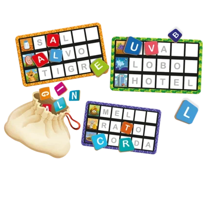 Super Bingo de Letras e Palavras Brinquedo Educativo de Madeira Pedagógico e Didático - Brincadeira de Criança - Image 2